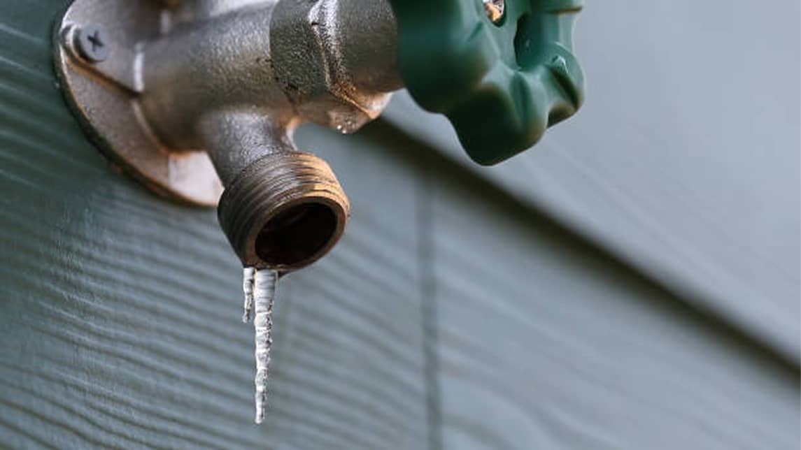 frozen outside tap