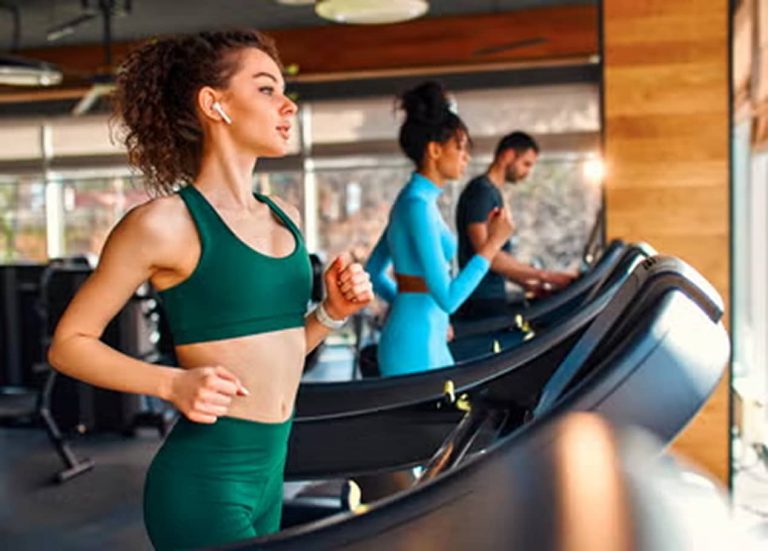 Lady running on treadmill