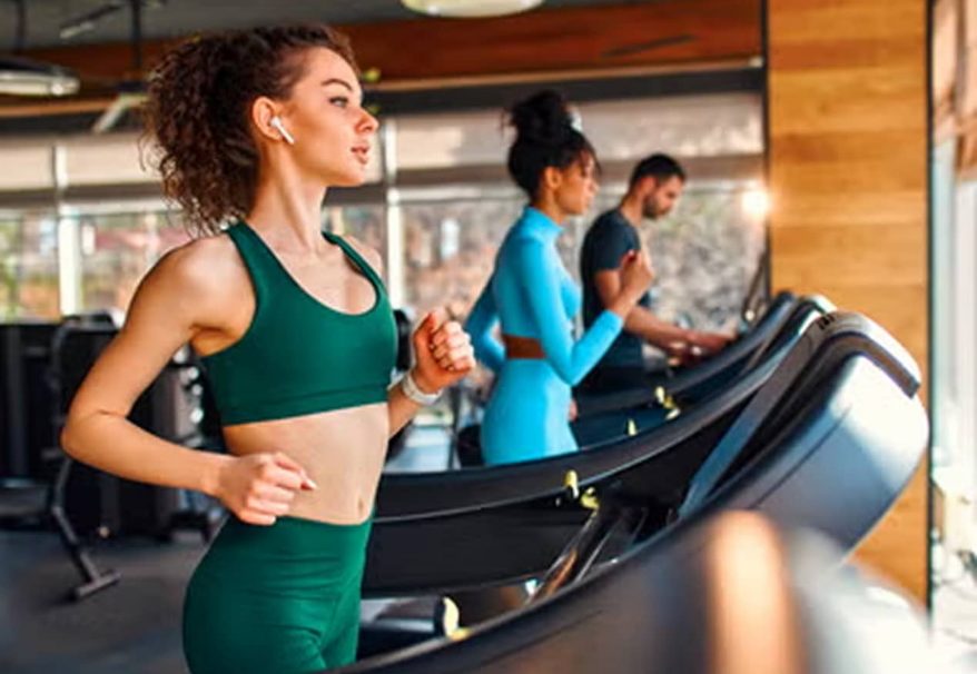 Lady running on treadmill